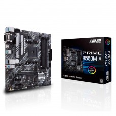 ASUS Prime B550M-A (AMD B550 (Ryzen AM4) micro ATX motherboard with dual M.2, PCIe 4.0, 1 Gb Ethernet, HDMI/D-Sub/DVI, SATA 6 Gbps, USB 3.2 Gen 2 Type-A, and Aura Sync RGB headers support)