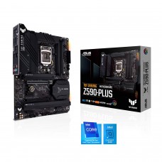  ASUS TUF Gaming Z590-Plus (Intel Z590 (LGA 1200) ATX Gaming MB with 16 DrMOS power stages, PCIe 4.0, 3*M.2 slots, Intel 2.5 Gb Ethernet,DisplayPort, ,SATA 6 Gbps,front panel USB 3.2 Gen 1 Type C, Thunderbolt 4 support and Aura Sync RGB lighting