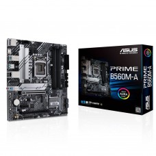 Asus PRIME B560M-A (Intel B560 (LGA 1200), PCIe 4.0, two M.2 slots, 8 power stages, Intel 1 Gb Ethernet, DisplayPort, dual HDMI, rear USB 3.2 Gen 2 Type-C, V-M.2 Key E slot for Wi-Fi, Aura Sync, Addressable RGB, mATX motherboard)