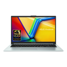 ASUS Vivobook Go 15 OLED (2023), AMD Ryzen 5 7520U, 15.6" (39.62 cm) FHD OLED, Thin & Light Laptop (16GB/512GB SSD/Windows 11/MS Office H&S 2021/Green Grey/1.63 kg), E1504FA-LK543WS
