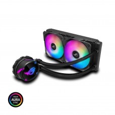 ROG STRIX LC 240 RGB (ROG Strix LC 240 all-in-one liquid CPU cooler with Aura Sync, and dual ROG 120mm addressable RGB radiator fans)