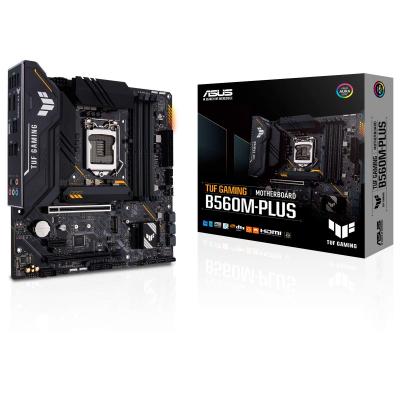 TUF GAMING B560M-PLUS (Intel B560 (LGA 1200) mATX MB with PCIe 4.0, 2*M.2 slots, 8+1 Power stages, Realtek 2.5Gb Ethernet, DisplayPort 1.4, HDMI 2.0, USB 3.2 Gen 2, USB 3.2 Gen 1 Type-C, Thunderbolt 4 support, Aura Sync RGB Lighting, Addressable RGB)