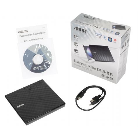 ASUS Slim External DVD Rw SDRW-08D2S-U LITE - Portable 8X DVD burner with M-DISC support for lifetime data backup, compatible for Windows and Mac OS