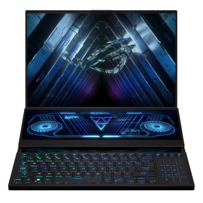 ASUS ROG Zephyrus Duo 16 (2023) Dual Screen Laptop, 16" (40.64 cm) QHD+ 240Hz/3ms, AMD Ryzen 9 7945HX, 16GB RTX 4090, Gaming Laptop (32GB/2TB SSD/Windows 11/MS Office H&S 2021/Black/2.67 Kg), GX650PY-NM052WS