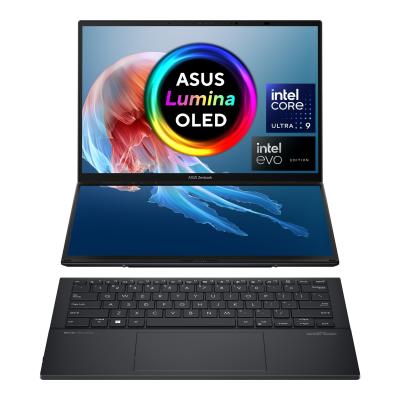 ASUS Zenbook Duo OLED (2024), 14" (35.56cm) FHD OLED Touch Display, Intel Core Ultra 9 Processor 185H, Dual Screen Laptop (32GB/1TB SSD/Intel Arc Graphics/Win11/MS Office H&S 2021/Inkwell Gray/1.65 Kg), UX8406MA-QL961WS